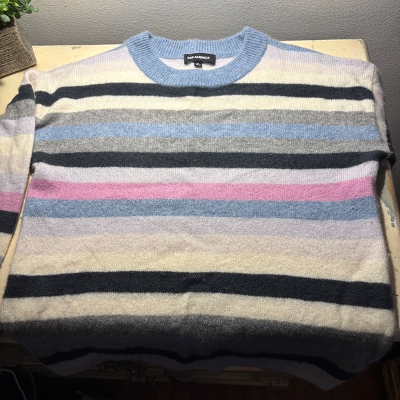 100% CASHMERE 525 America Striped Sweater XS - Picture 2 of 4